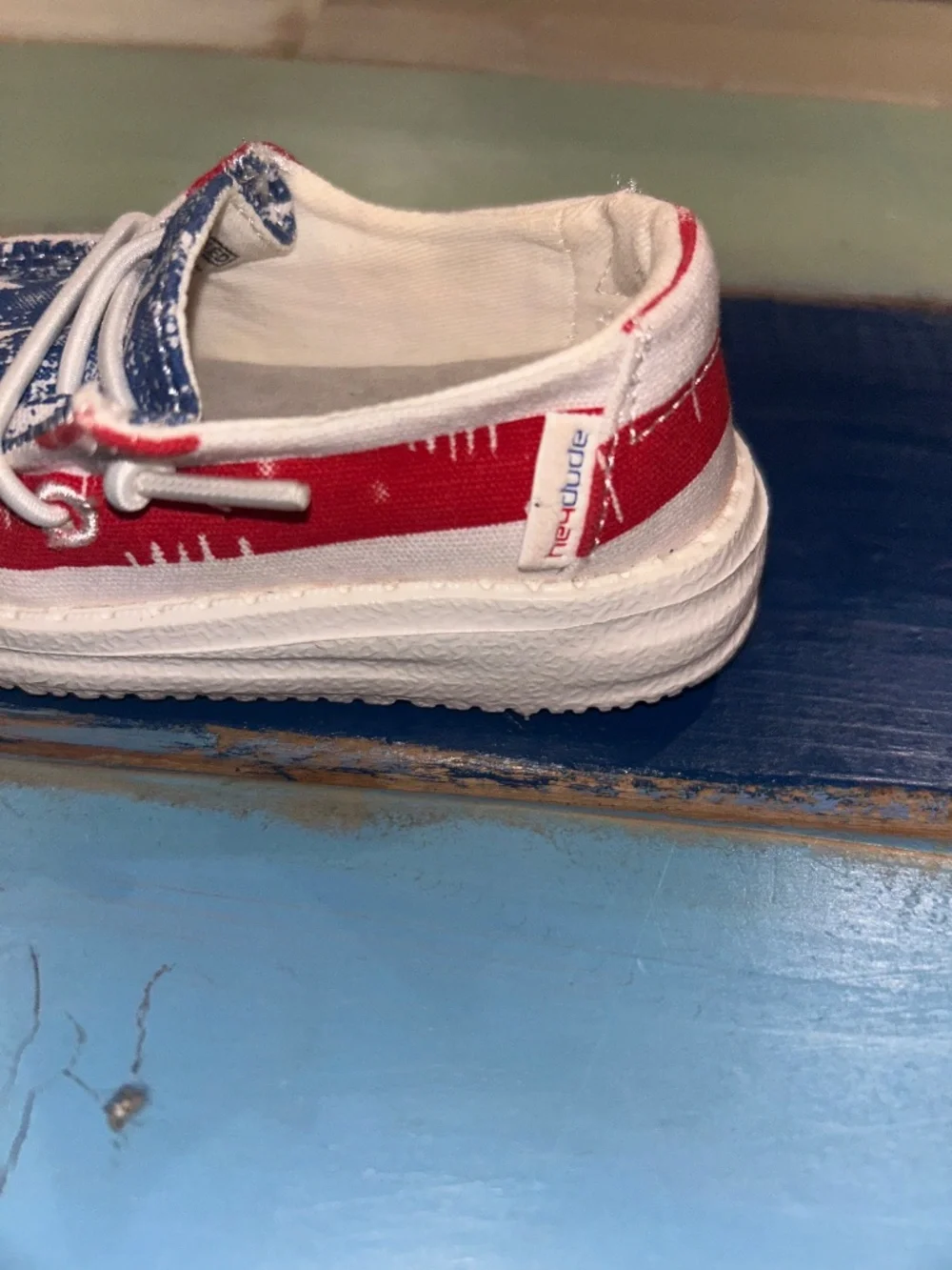 Hey Dude Wendy Toddler Star Spangled Patriotic Shoes Kids Size 5 NEW
